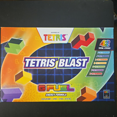 G FUEL Energy Formula Powder Drink Tetris Blast Flavor 42 Packs 294g Brand New!!