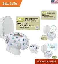 Convenient 40 Pack of XL Portable Toilet Seat Covers for Travel Potty Training