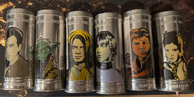 2005 BURGER KING TOY COMPLETE SET OF 6 STAR WARS WATCHES IN TIN
