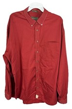 Eddie Bauer Casual Button Down Shirt Mens Size Tall XXL Dark Burnt Orange Red