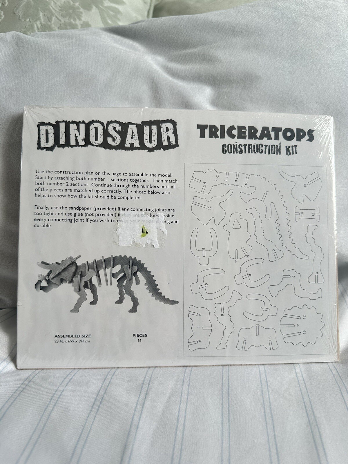 TRICERATOPS DINOSAUR Woodcraft Construction Kit - Wooden 3D Puzzle KIDS/ADULTS
