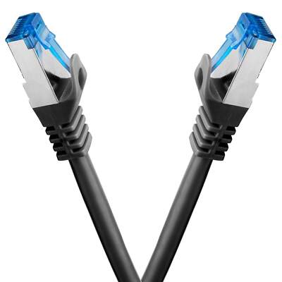 2 x 10m CAT7 Netzwerkkabel Patchkabel Ethernet DSL LAN Netzwerk Kabel schwarz