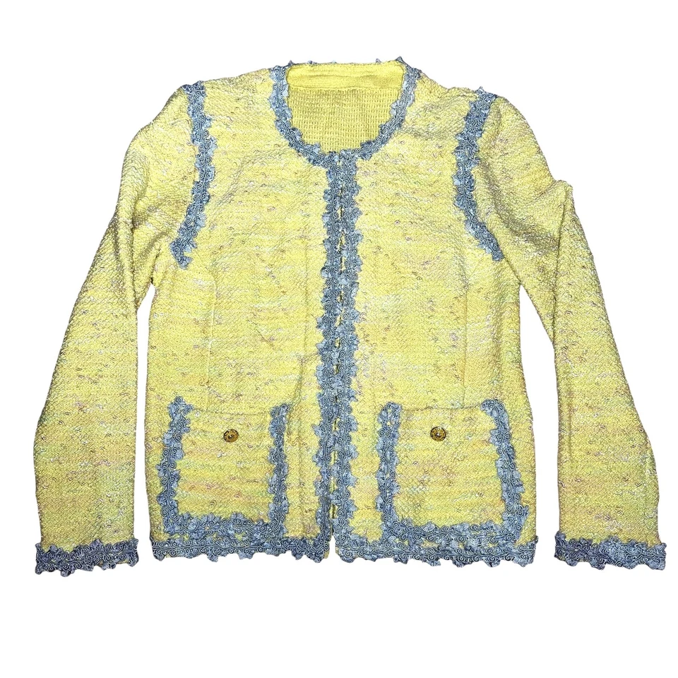 Chaqueta Blazer Cárdigan Vintage Años 60 Hecha a Mano Pastel Tweed Única en Su Clase S/M Usada en Excelente Condición Foto 3 de 4