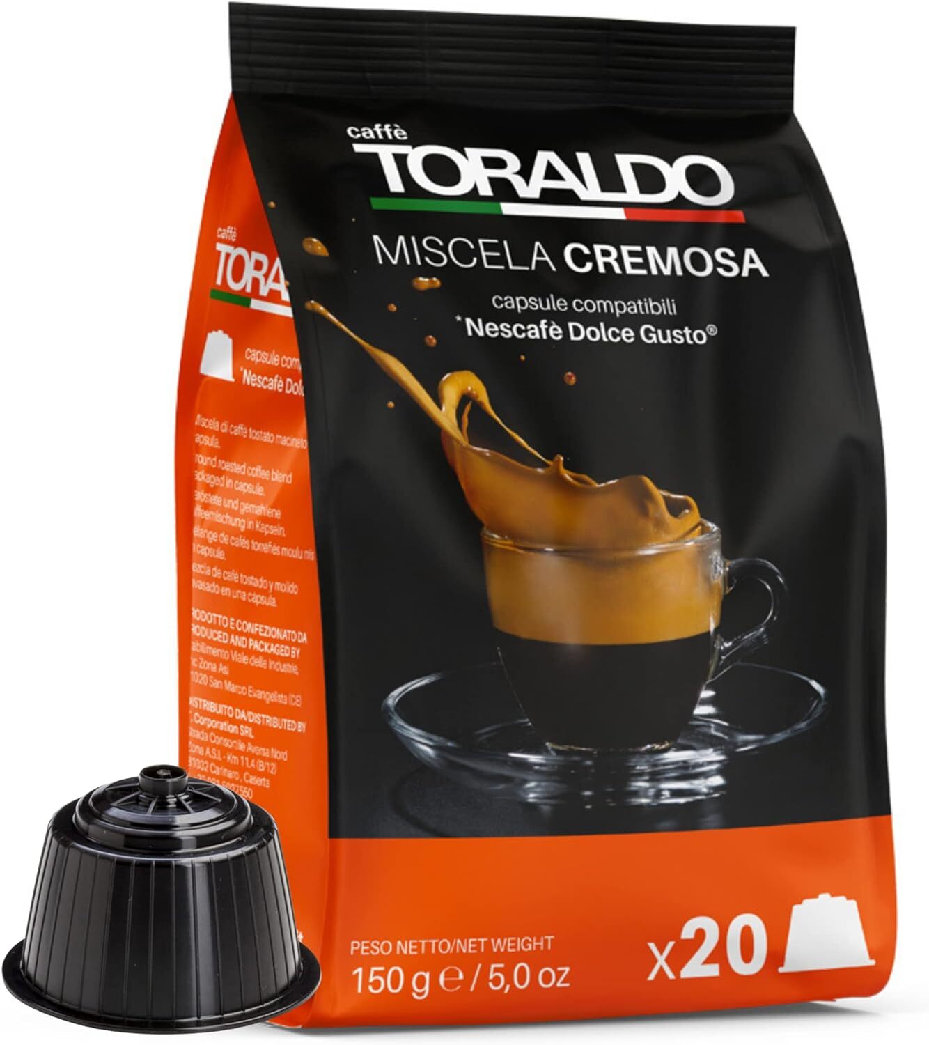 CAFFE TORALDO | DOLCE GUSTO | 200 CAPSULE DOLCE GUSTO MISCELA CREMOSA | 2 CONFEZ