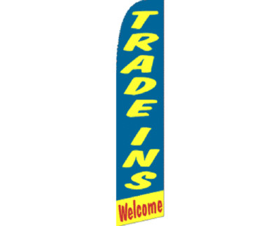 Pack of 2 Trade Ins Welcome Blue / Yellow / Red  Swooper Super Feather Flag