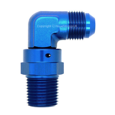 1/4 NPT SCHWENKBAR auf AN4 JIC Flare 90 GRAD KRÜMMER Öl Kraftstoff Schlauch Fitting Adapter
