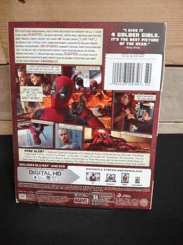 Deadpool (Blu Ray, DVD 2016, Slipcase) Ryan Reynolds - Picture 2 of 2