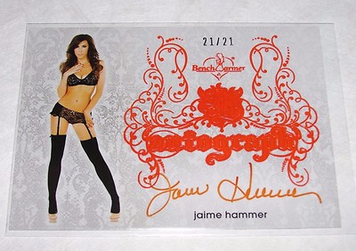 2015 Benchwarmer JAIME HAMMER Sin City #36 Orange Foil Auto/21 PLAYBOY Penthouse