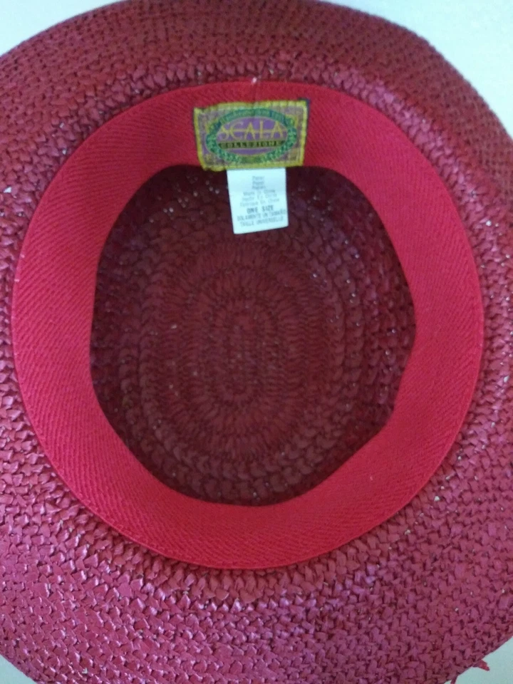 SOMBRERO ROJO ESCALA COLZONE ALA DE PAJA TALLA ÚNICA Foto 4 de 4