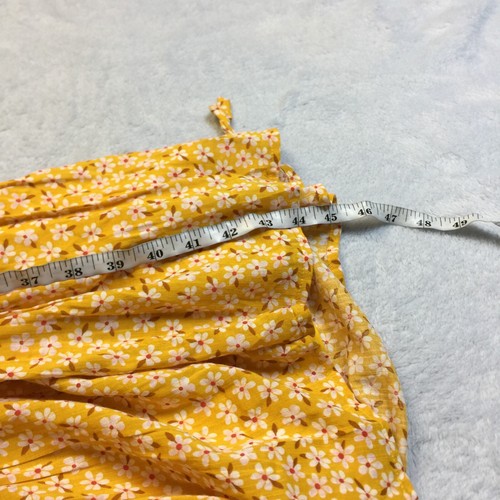 Antiguo Vestido Azul Marino Midi Envolvente Talla S Mujer Amarillo Floral Cuello en V Cintura Elástica Cinturón - Imagen 10 de 16