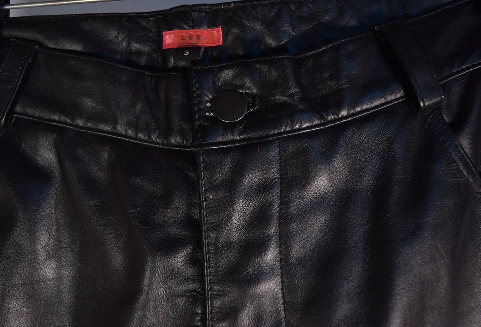 Pantalones Lux de cuero negros para mujer 9 Foto 3 de 4