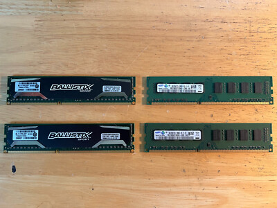 16GB - 4GB X 4 pc3-10600 - 2 Crucial and 2 Samsung (16GB total)