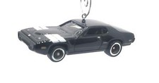 Christmas Ornament for 1971 Plymouth GTX Black White on Hood