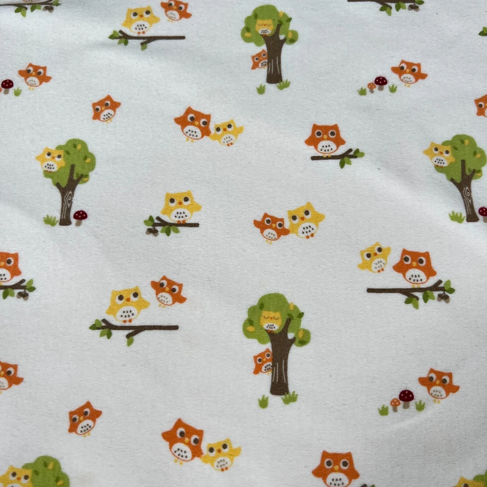 Gymboree Yellow White Forest Owl Tree Baby Swaddle Cotton Blanket - Image 2 of 4