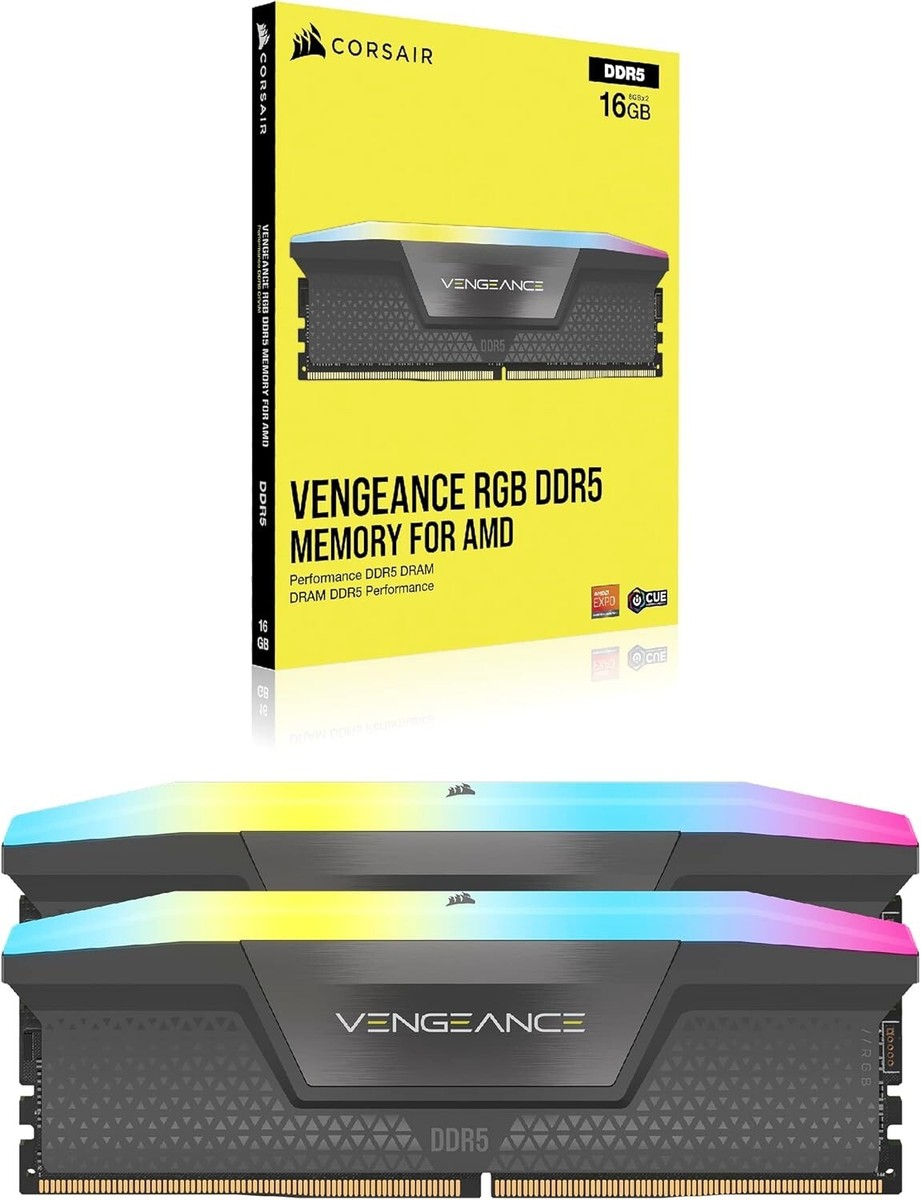 CORSAIR Vengeance RGB 32GB (2x16GB) DDR5 6000MHz RAM for AMD