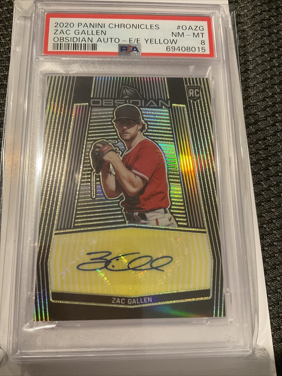 2020 Panini Chronicles Obsidian Zac Gallen Auto Etch Yellow 10/10