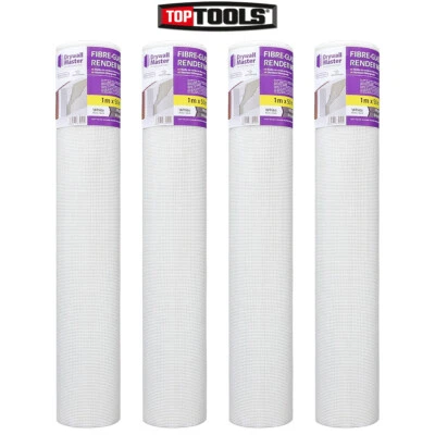 Fibreglass Rendering Render Mesh 50sqm 160g/m2 4x4 mm Drywall Master Pack of 4 - Image 1 of 4