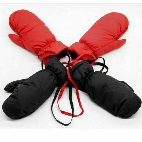 Herren Damen Ente Down Handschuhe Fäustlinge Ski Wander Winter Warm Dick Schwarz - Bild 3 von 10