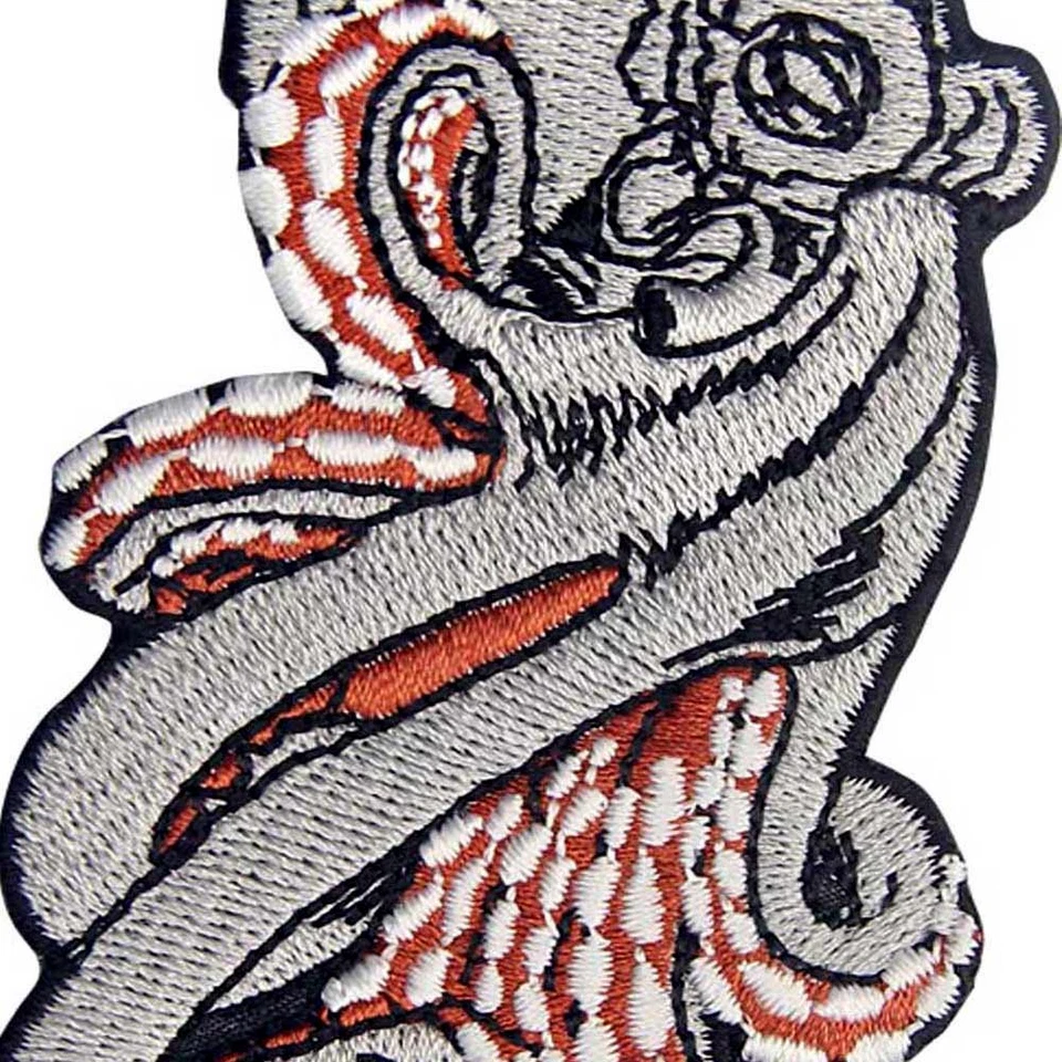 Embroidered Iron Sew On Patches transfers Badges appliques emblems Rock Octopus - Image 2 of 4