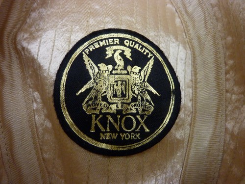 VINTAGE KNOX NEW YORK MEN'S FEDORA HAT LIGHT BEIGE SIZE 7 1/8 USA - Picture 6 of 10