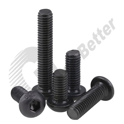 Inch 1/8" 3/16" ~ 3/8" Grade 10.9 Black Oxide Alloy Button Head Hex Socket Bolts - Picture 1 of 9