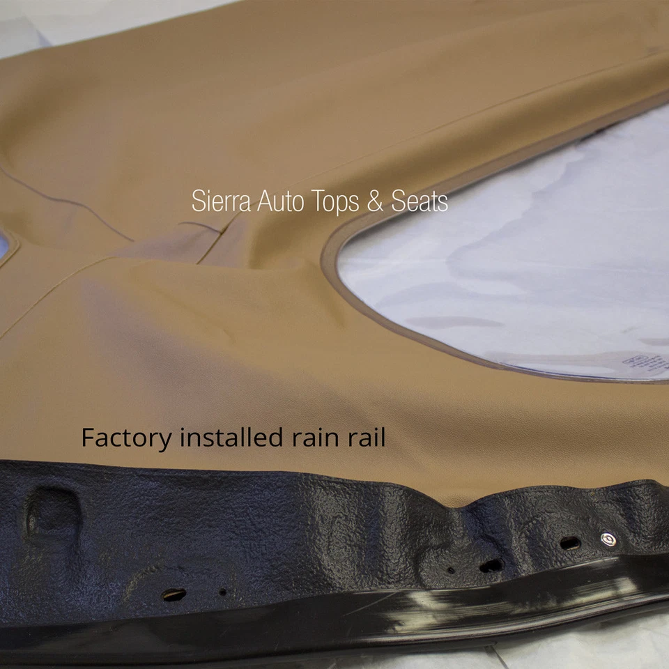 Mazda Miata 1990-05 convertible techo blando, ventana de plástico y riel de lluvia, negro Foto 4 de 4