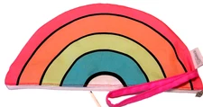 NEW Capelli New York Accessory Pouch Rainbow shaped Zipper Top Makeup Bag 12"