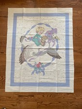 MOTHER GOOSE PRESTAMPED BABY QUILT TOP FOR EMBROIDERY CROSS STITCH