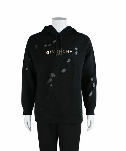 GIVENCHY Black Cotton distressed Jumper 