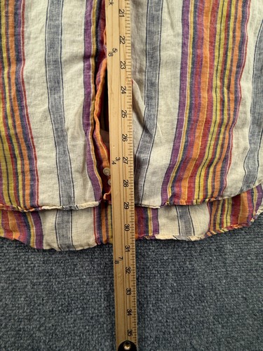 Etro Milano Italy Langarm Hemd Leinen gestreift bunt Knopfleiste Logo XL - Bild 5 von 24