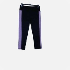 Ideology Women Colorblock Mid Rise Stash Pocket Ins 25" Crop Legging, Black, M]