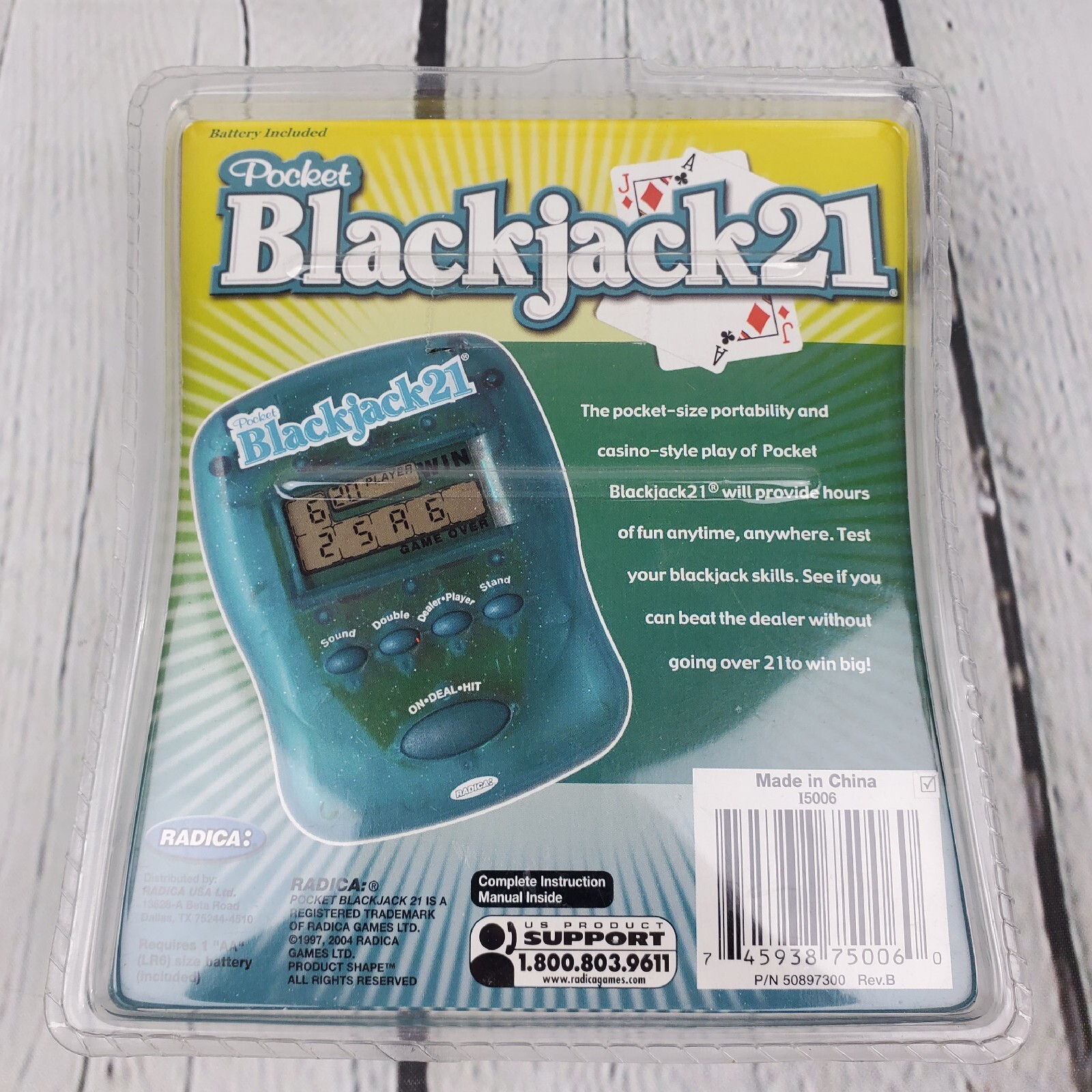 Pocket Blackjack by Radica, Teal 21 Handheld Electronic Game Sealed