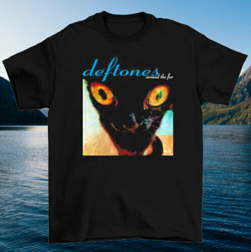 Deftones Around The Fur Cat Unisex Cotton Vintage Reprint Black T
