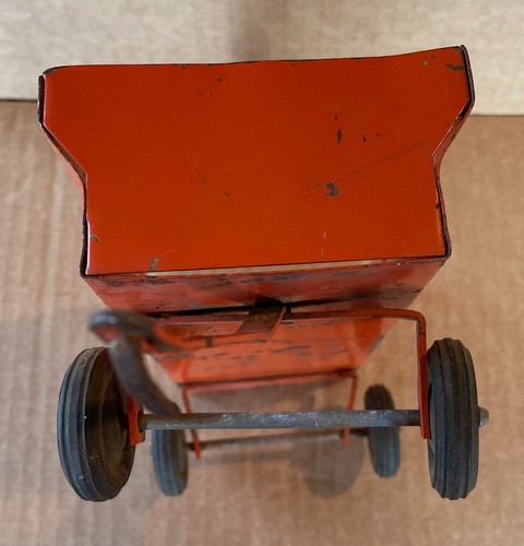 VHTF Vintage Allis Chalmers Farm Utility Barge Wagon Flare Box Orange - Picture 5 of 7