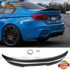 For 13-18 BMW F80 M3 F30 PSM Style Carbon Fiber Look ABS Rear Trunk Spoiler Wing