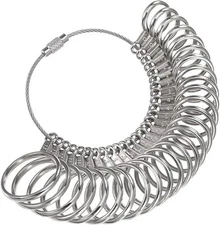 Mudder Stainless Steel Ring Gauges Finger Sizer Professional Measuring Ring... 