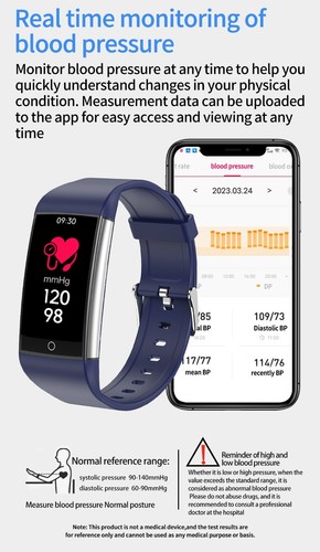 Kuzney TK76 Bluetooth Smartwatch ECG Monitor Pulse Therapy Fitness Tracker Pink - Picture 8 of 13