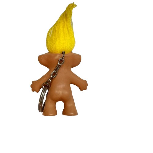 LLAVERO Muñeca Lucky Troll Vintage 2.5" Retro Largo Cabello Amarillo Hecho en Corea - Imagen 11 de 17