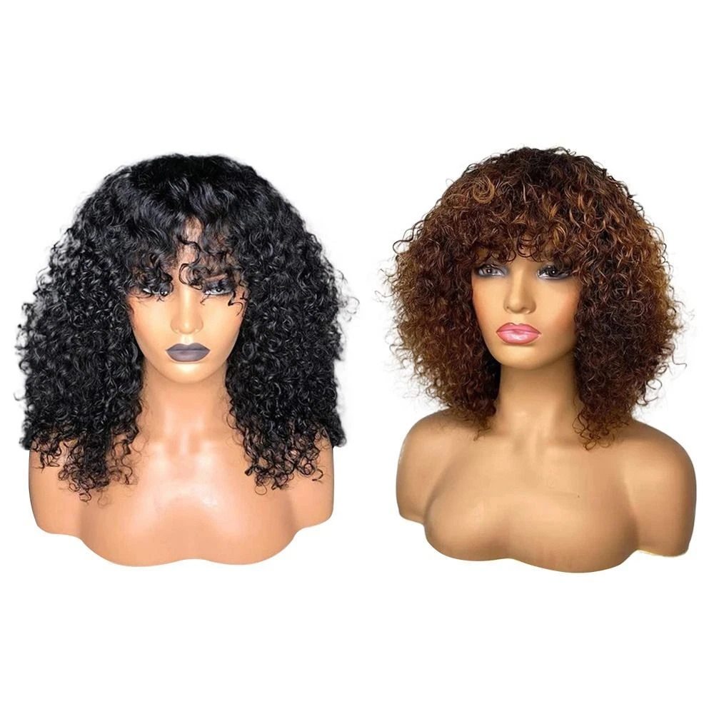 Natural Wig Hair Short Curly Hair Pre Plucked Hairline Short