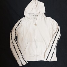 Victorias Secret Pink Full Zip Snap Hoodie White Size Large L