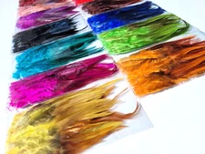 CHINESE SADDLE HACKLE - 5 - 7" - 13 COLORS - 2 tone Fly Tying Material - Buggers