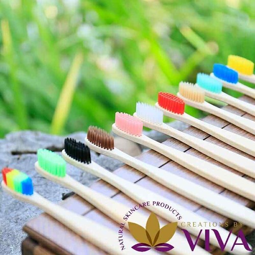Bamboo Toothbrush Adult Biodegradable Eco-friendly Flat Handle Natural Bristles - 第 2/15 張圖片