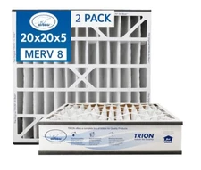 Trion Air Bear 255649-103 (2 Pack) Pleated Furnace Air Filter 20"x20"X5" MERV 8