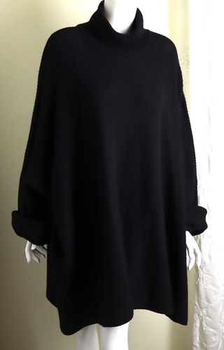 Rare ESKANDAR NWT Slim Sleeve Rolling Front Cardigan Long Plus O/S