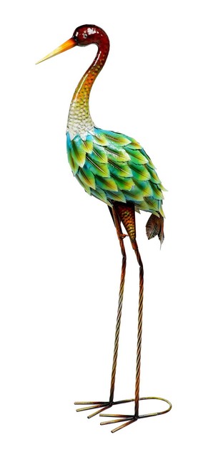 Reiher Kranich Fischreiher Metall Vogel Deko Garten Teich Fisch Figur Teichfigur Ebay