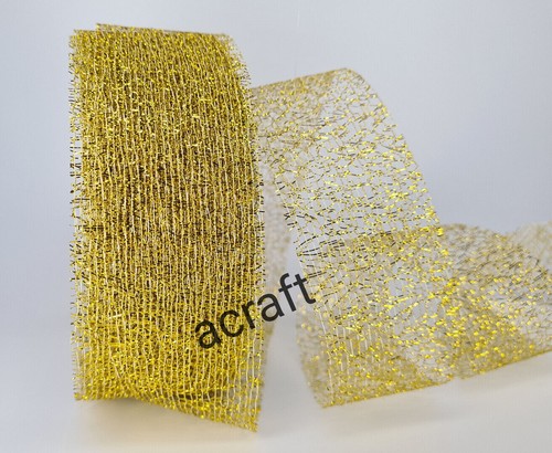 Christmas Wired Edge Ribbon 63mm x 1m Gift Wrapping Decoration Craft Bow Making - Picture 41 of 53