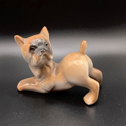 Japan Vintage French Bulldog Bull Dog Boxer Porcelain Figurine 2.75" Tall