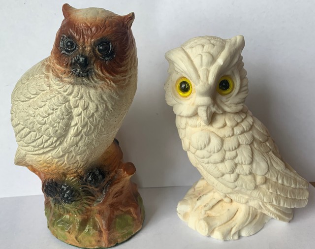Vintage White Owls Figurines. Set Of Two. Ceramic eBay