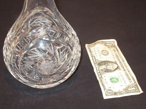 American Brilliant Cut 11” Decanter Drape Pattern by L Straus & Sons Unsigned - Picture 3 of 8