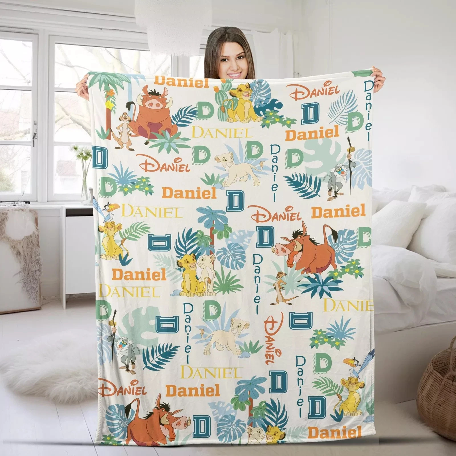 Personalized Disney The Lion King Blanket, Custom Name Fleece Blanket